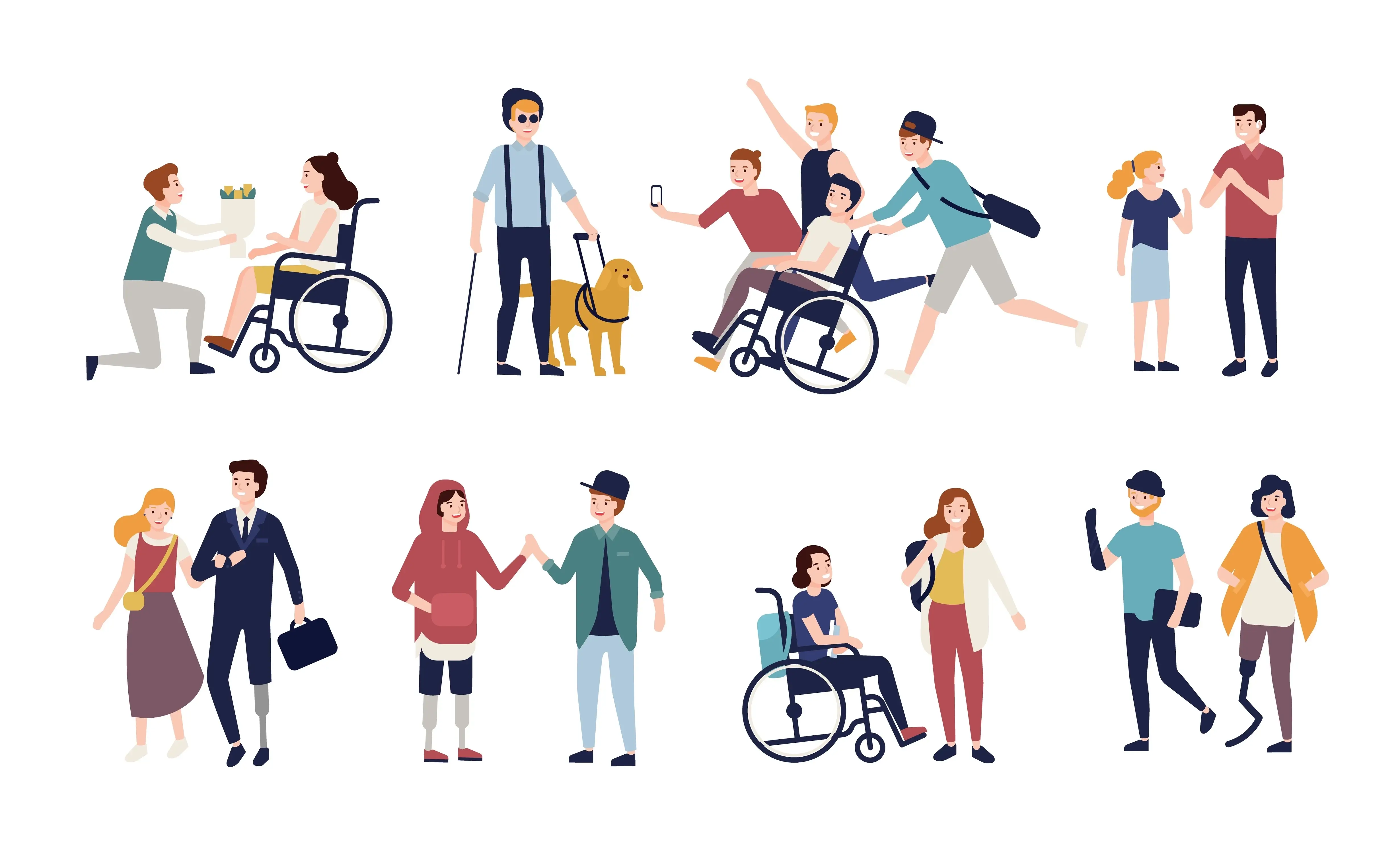 grafika z osobami niepełnosprawnymi